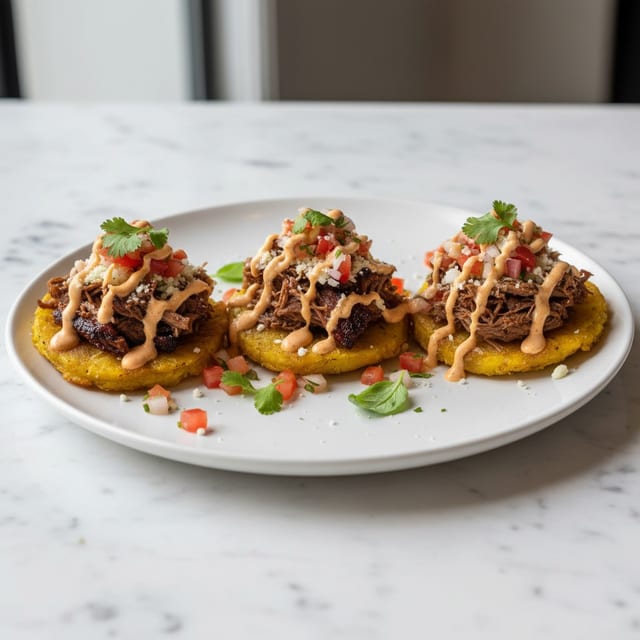 Tostones with Brisket.