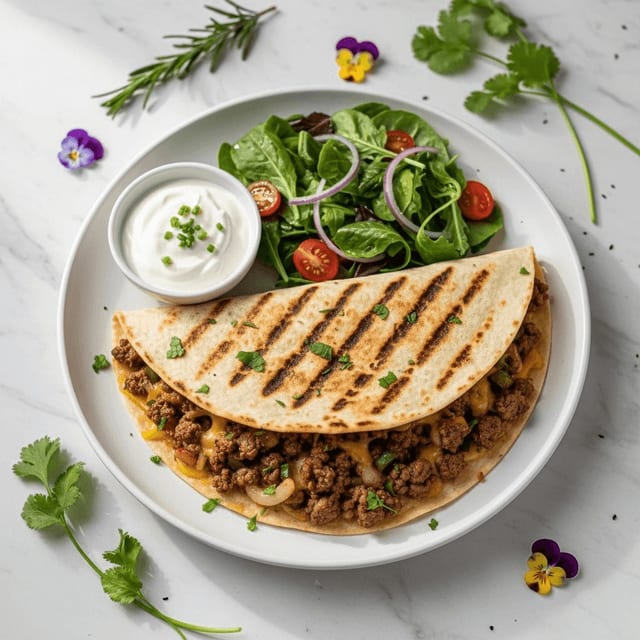 Ground Beef Quesadilla.