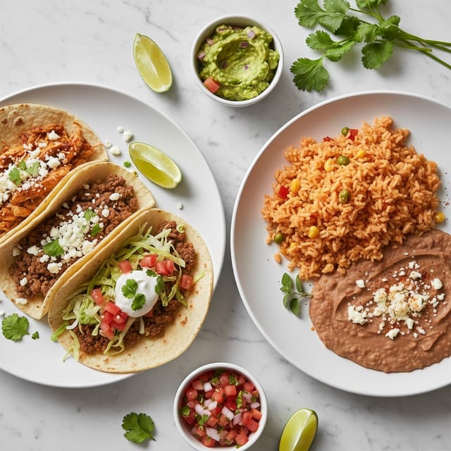 3. Two Tacos, Rice and Beans.