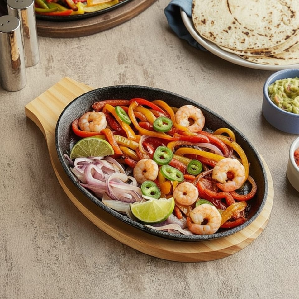 Delicious Shrimp Fajitas Await