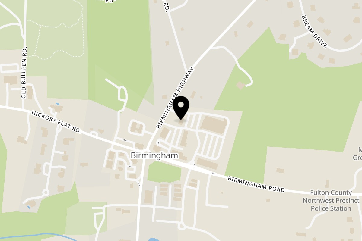 Map showing the location of El Castillo Mexicano on 980 Birmingham Rd Suite 200A in Alpharetta
